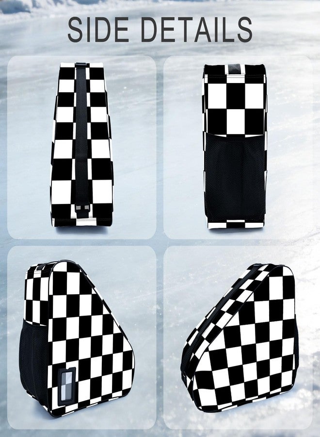 Bzocm Checkered Skate Bag For Ice Roller Inline Skates With Adjustable Shoulder Strap Fit Women Men Adults - Image 4