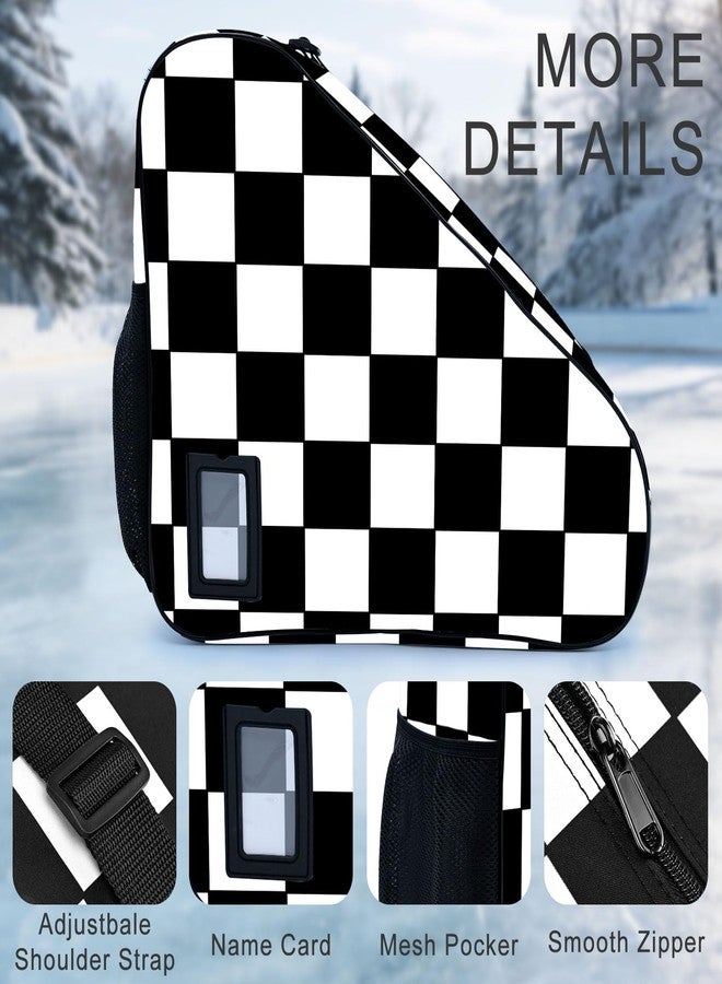 Bzocm Checkered Skate Bag For Ice Roller Inline Skates With Adjustable Shoulder Strap Fit Women Men Adults - Image 3