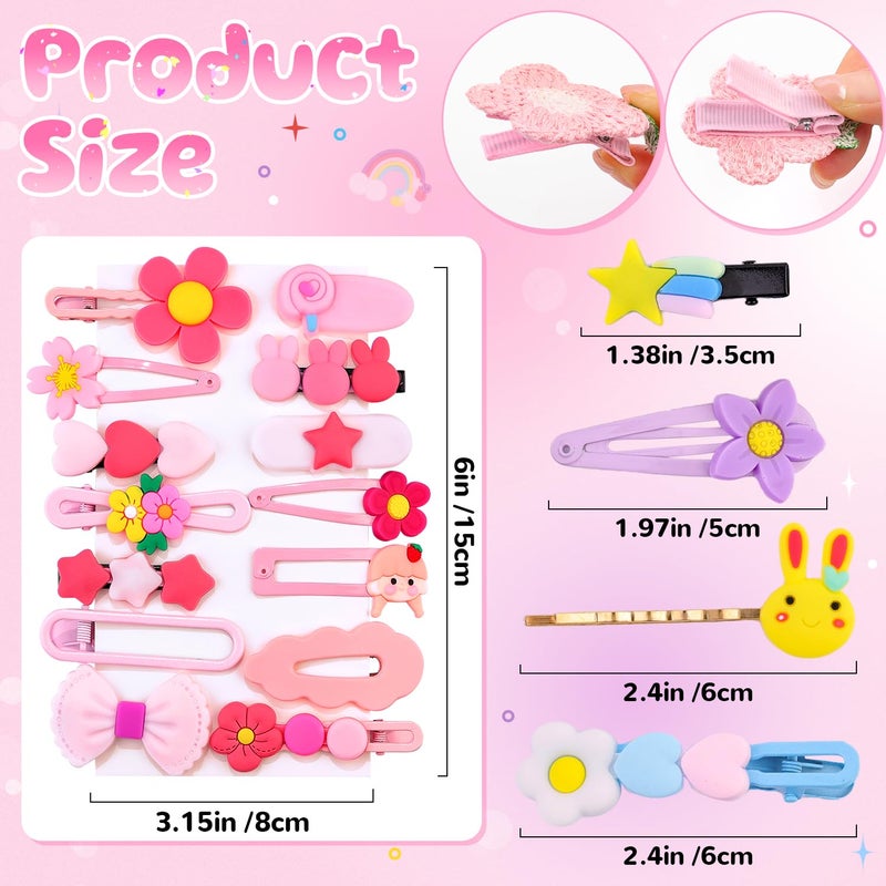 GA&EN 56 PCS Cute Hair Clips for Girls|Toddler Hair Accessories Candy Hair Clips Colorful Barrettes, Rainbow Flower Fruit Fun Hair Clip for Toddler Girls Kids Baby, Kawaii Barrettes Little Hair Accessories - Image 2