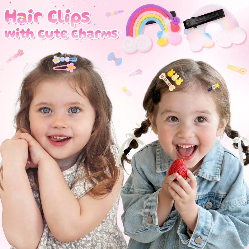 GA&EN 56 PCS Cute Hair Clips for Girls|Toddler Hair Accessories Candy Hair Clips Colorful Barrettes, Rainbow Flower Fruit Fun Hair Clip for Toddler Girls Kids Baby, Kawaii Barrettes Little Hair Accessories - Image 3