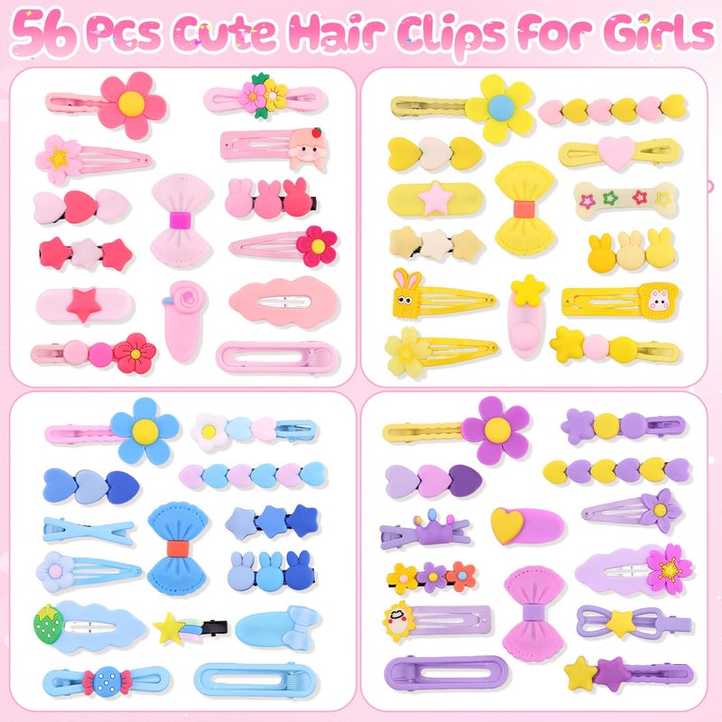 GA&EN 56 PCS Cute Hair Clips for Girls|Toddler Hair Accessories Candy Hair Clips Colorful Barrettes, Rainbow Flower Fruit Fun Hair Clip for Toddler Girls Kids Baby, Kawaii Barrettes Little Hair Accessories - Image 4