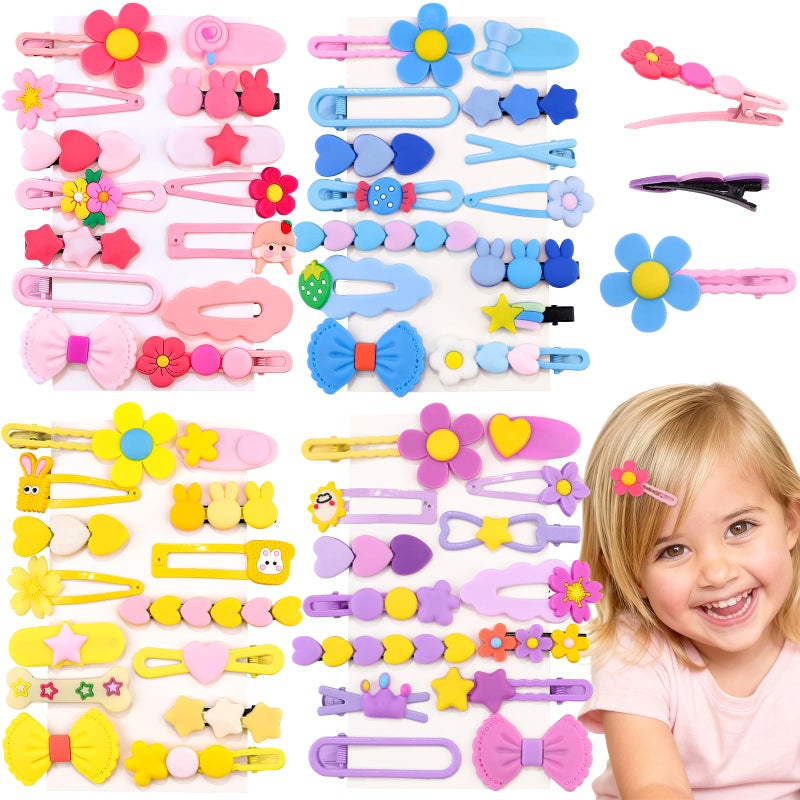 GA&EN 56 PCS Cute Hair Clips for Girls|Toddler Hair Accessories Candy Hair Clips Colorful Barrettes, Rainbow Flower Fruit Fun Hair Clip for Toddler Girls Kids Baby, Kawaii Barrettes Little Hair Accessories - Image 1