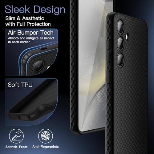 JETech Grip Case for Samsung Galaxy S24, Soft TPU Slim Fit Protective Phone Cover with Camera Lens Full Protection, Shockproof (Black) - Image 3