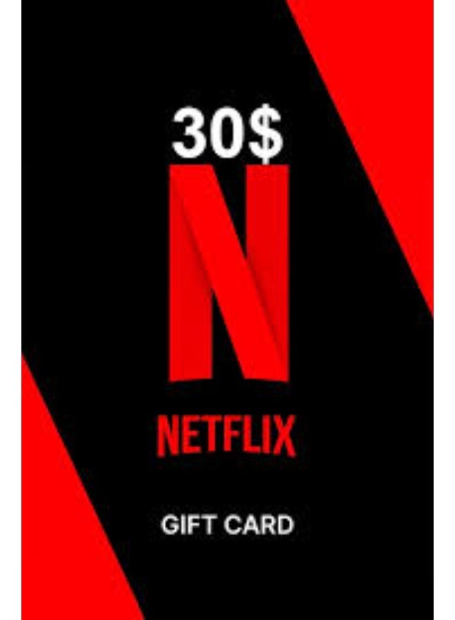 Netflix US $30 Gift Card Digital Code | Netflix Subscription Credit