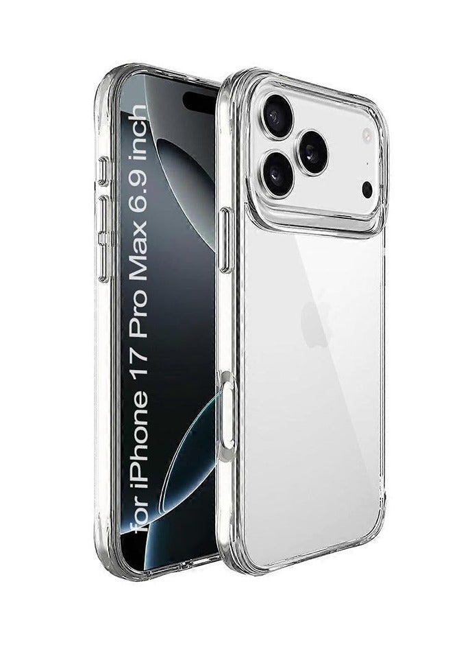 Case for iPhone 17 Pro Max 6.9 inch, Non-Yellowing Shockproof Phone Bumper Cover, Anti-Fingerprints, Anti-Fall Drop Protection, Anti-Scratch, Slim PC Clear Transparent Back Protective Cover with Soft TPU Frame (Clear) - Image 1