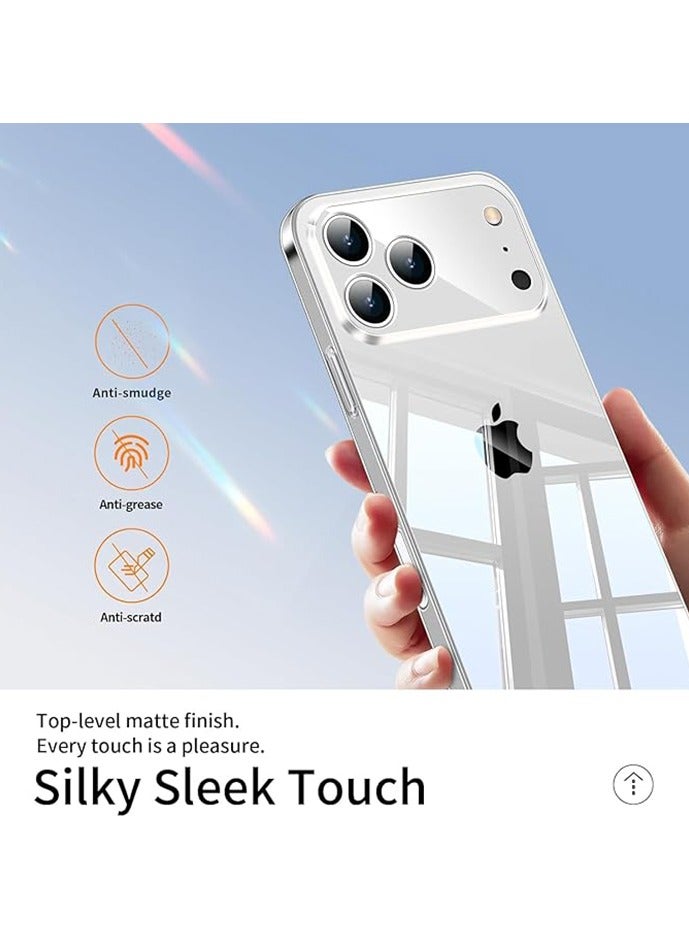 Case for iPhone 17 Pro Max 6.9 inch, Non-Yellowing Shockproof Phone Bumper Cover, Anti-Fingerprints, Anti-Fall Drop Protection, Anti-Scratch, Slim PC Clear Transparent Back Protective Cover with Soft TPU Frame (Clear) - Image 3