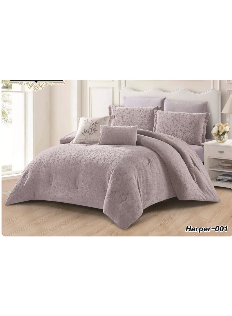 Moon Luxury 8-piece winter duvet set, patterned, one side velvet, one side soft faux fur - Image 1