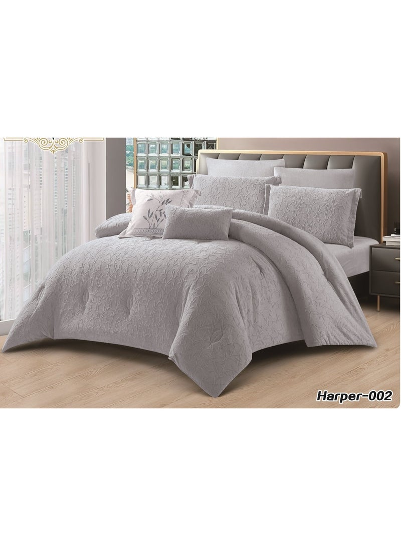 Moon Luxury 8-piece winter duvet set, patterned, one side velvet, one side soft faux fur - Image 2