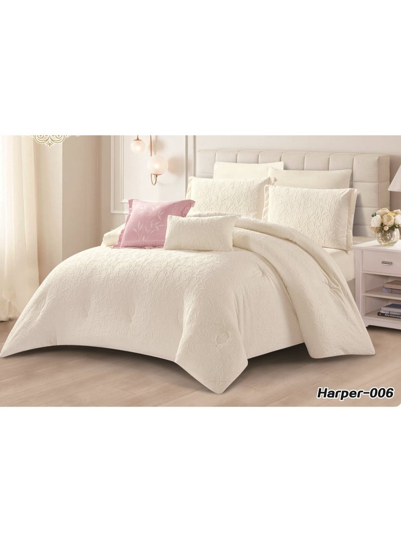 Moon Luxury 8-piece winter duvet set, patterned, one side velvet, one side soft faux fur - Image 4