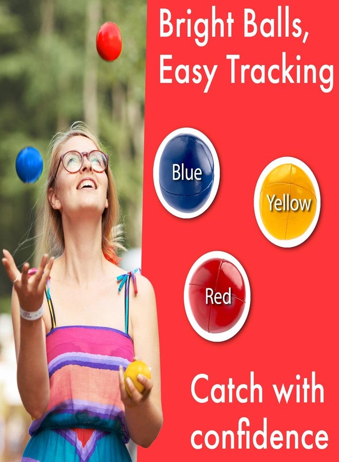 Covelico Juggling Balls, Set of 3 Vibrant Juggling Balls for Beginners - Learn to Juggle with Juggle Balls Suitable for Kids, Teens, & Adults. Beginner & Professional Kit - Stylish Bag & Instructions - Image 3