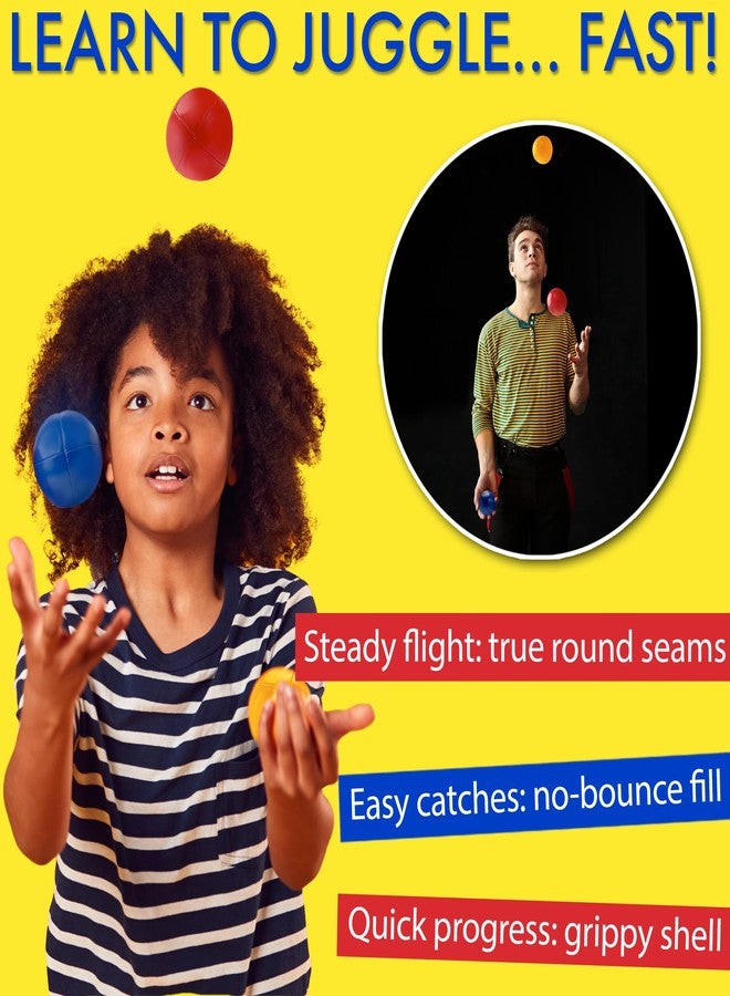Covelico Juggling Balls, Set of 3 Vibrant Juggling Balls for Beginners - Learn to Juggle with Juggle Balls Suitable for Kids, Teens, & Adults. Beginner & Professional Kit - Stylish Bag & Instructions - Image 2