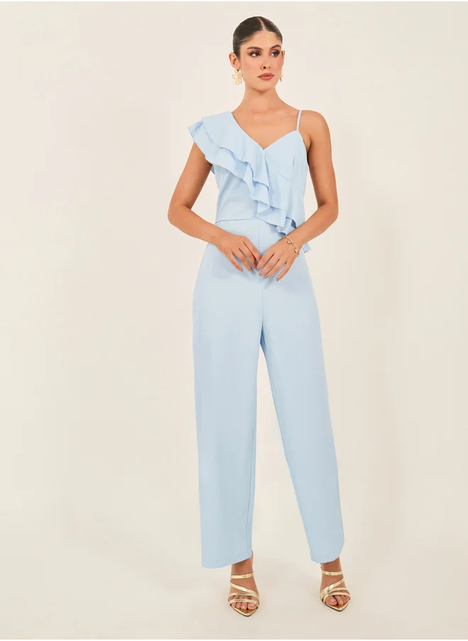 ستايلي Wide Leg Ruffled Detail Jumpsuit