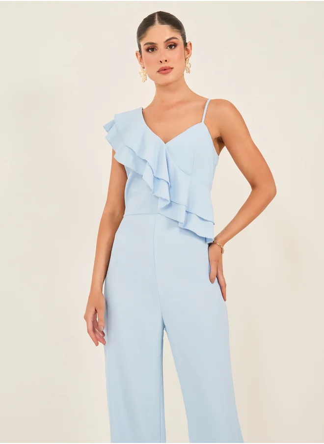 ستايلي Wide Leg Ruffled Detail Jumpsuit