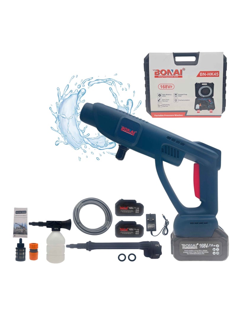 BONAI - 168Vf Cordless Electric Pressure Washer with 2pcs Large Capacity Battery Ideal for Washing Cars and More - Image 1