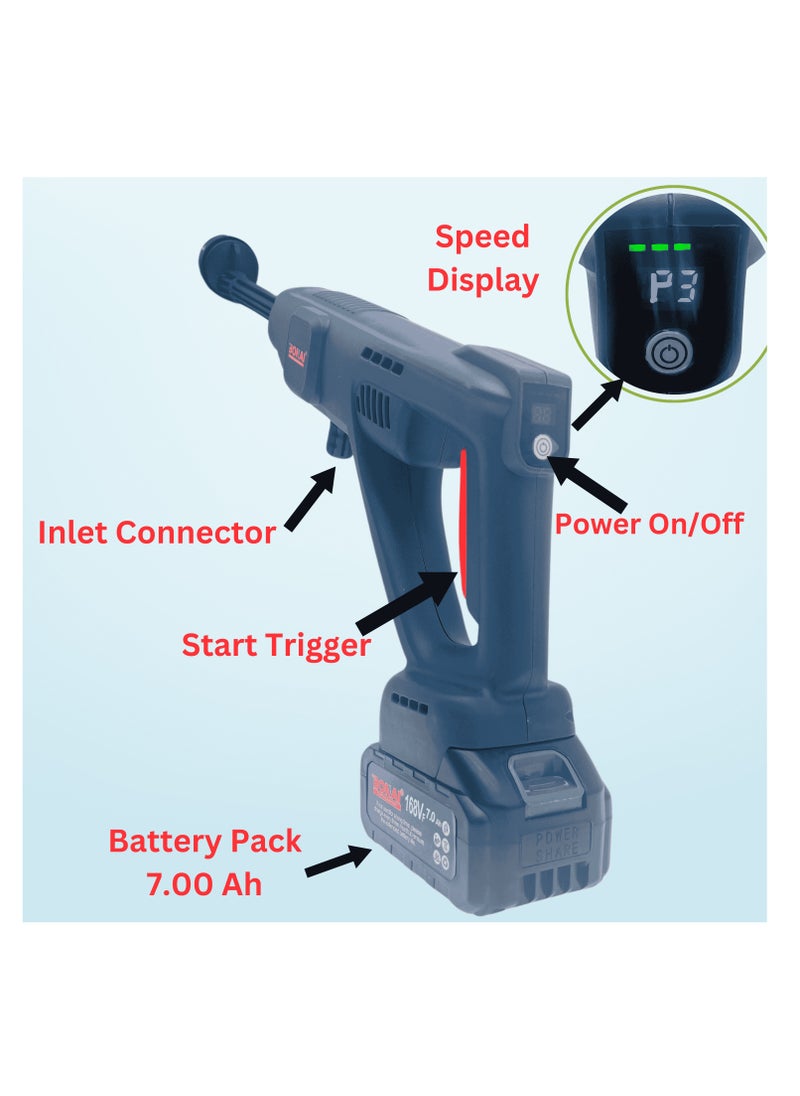 BONAI - 168Vf Cordless Electric Pressure Washer with 2pcs Large Capacity Battery Ideal for Washing Cars and More - Image 1