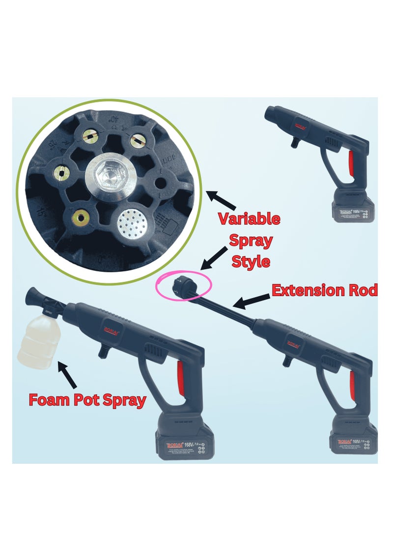 BONAI - 168Vf Cordless Electric Pressure Washer with 2pcs Large Capacity Battery Ideal for Washing Cars and More - Image 1