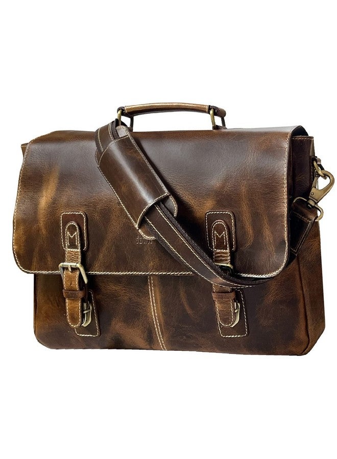 Rustic Town RUSTIC TOWN Leather Laptop Bag for Men - 16" Messenger Crossbody Briefcase Bag - Ideal for Office, College, & Travel - Durable Shoulder Bag - Gift for Men  - Image 1