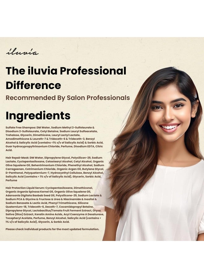 iluvia Professional Maintenance System- Iluvia Sulphate Free Shampoo (200 Ml) & Iluvia Hair Repair Mask (200G) & Iluvia Hair Protection Serum (50Ml) - Image 5