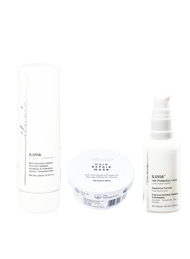 iluvia Professional Maintenance System- Iluvia Sulphate Free Shampoo (200 Ml) & Iluvia Hair Repair Mask (200G) & Iluvia Hair Protection Serum (50Ml) - Image 1