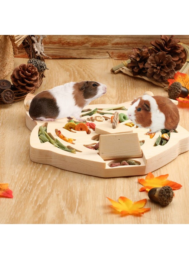 Sieral Sieral Wooden Enrichment Foraging Toy for Small Pet 7.7''x 7.1'' Interactive Hide Treats Puzzle Rabbit Small Animal Mental Stimulation Boredom Toys for Guinea Pig Hamster Bunny Rat Chinchilla  - Image 5