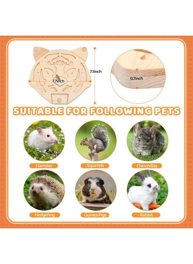 Sieral Sieral Wooden Enrichment Foraging Toy for Small Pet 7.7''x 7.1'' Interactive Hide Treats Puzzle Rabbit Small Animal Mental Stimulation Boredom Toys for Guinea Pig Hamster Bunny Rat Chinchilla  - Image 2