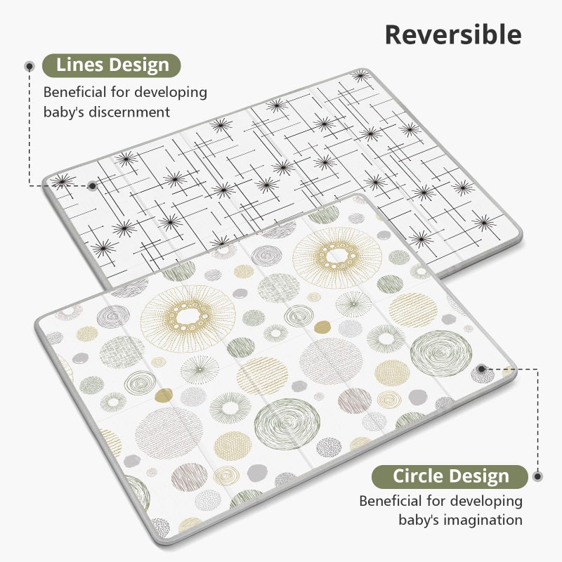 PIGLOG 79x71 Baby Play Mat, Extra Large Baby Play Mat for Floor, Foldable Play Mats, Waterproof, Thick, Non-Toxic, Reversible Baby Floor Mat, Safe for for Babies, Infants and Toddlers, Indoor/Outdoor Use - Image 5