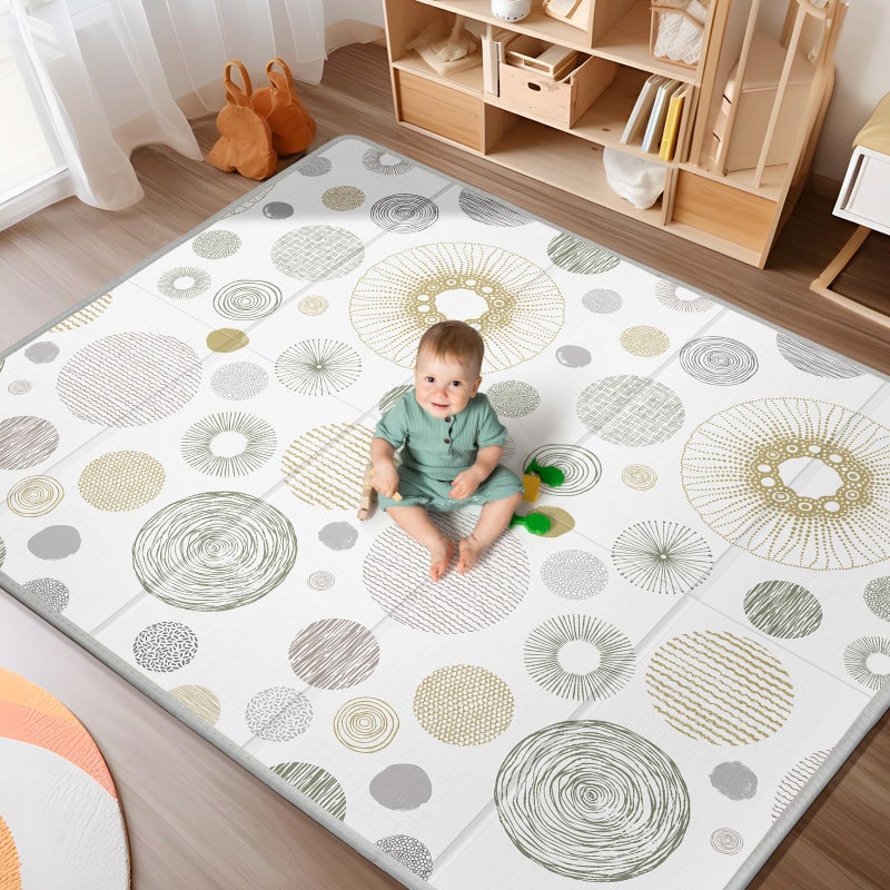 PIGLOG 79x71 Baby Play Mat, Extra Large Baby Play Mat for Floor, Foldable Play Mats, Waterproof, Thick, Non-Toxic, Reversible Baby Floor Mat, Safe for for Babies, Infants and Toddlers, Indoor/Outdoor Use - Image 1