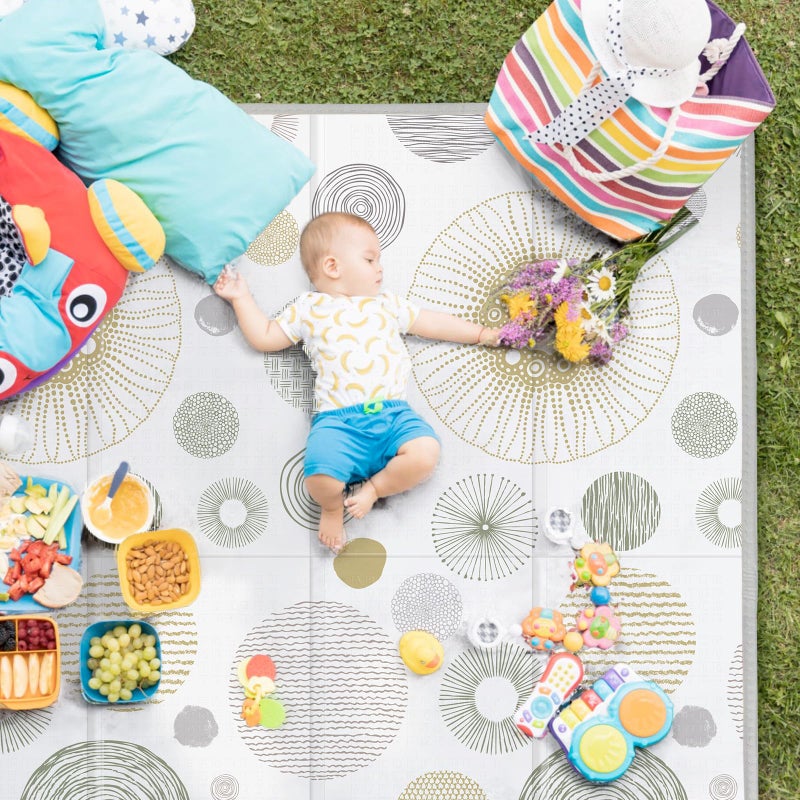 PIGLOG 79x71 Baby Play Mat, Extra Large Baby Play Mat for Floor, Foldable Play Mats, Waterproof, Thick, Non-Toxic, Reversible Baby Floor Mat, Safe for for Babies, Infants and Toddlers, Indoor/Outdoor Use - Image 4