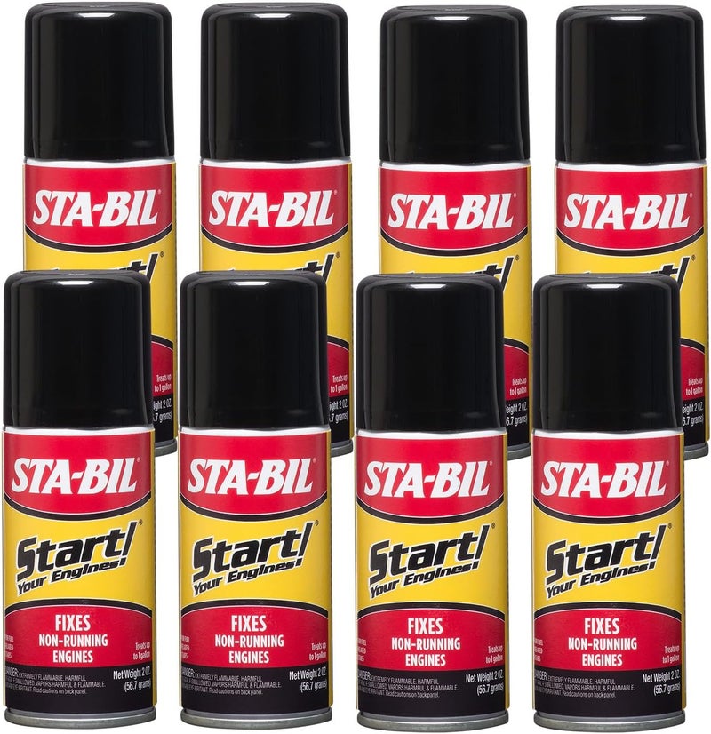 STA-BIL Start Your Engines! Fuel System Revitalizer and Starter Fluid, 2 Fl. oz, Pack of 8 - Image 1