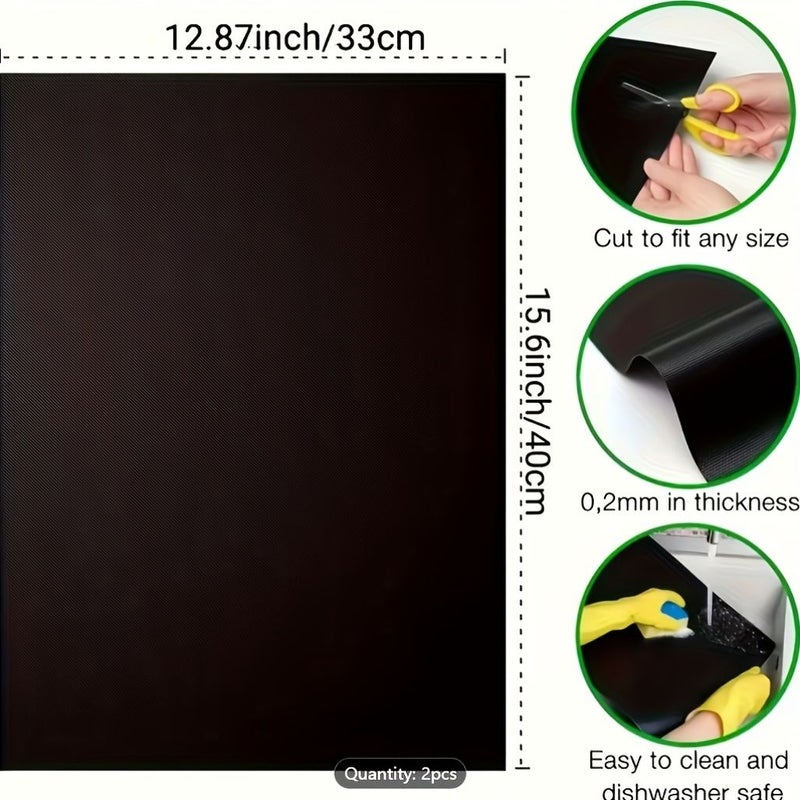 3 Pcs Black Thick Nonstick Oven Mats 15.75 X 12.99 Inch Heat Resistant Reusable Baking Mat Oven Liner Protector For Electric Gas Ovens Toasters Easy Clean Dishwasher Safe Ideal For Baking Roasting Kitchen - Image 3