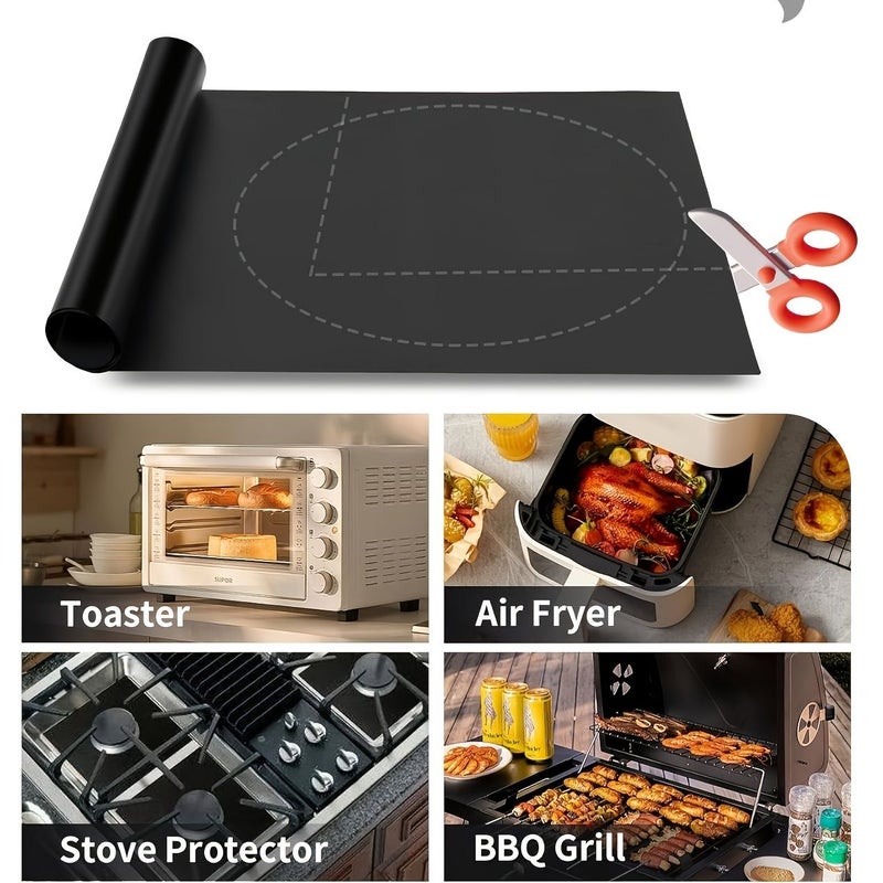 3 Pcs Black Thick Nonstick Oven Mats 15.75 X 12.99 Inch Heat Resistant Reusable Baking Mat Oven Liner Protector For Electric Gas Ovens Toasters Easy Clean Dishwasher Safe Ideal For Baking Roasting Kitchen - Image 4