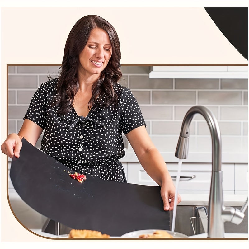 3 Pcs Black Thick Nonstick Oven Mats 15.75 X 12.99 Inch Heat Resistant Reusable Baking Mat Oven Liner Protector For Electric Gas Ovens Toasters Easy Clean Dishwasher Safe Ideal For Baking Roasting Kitchen - Image 2