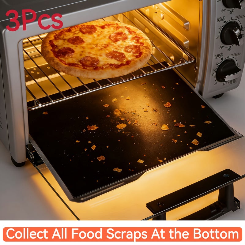 3 Pcs Black Thick Nonstick Oven Mats 15.75 X 12.99 Inch Heat Resistant Reusable Baking Mat Oven Liner Protector For Electric Gas Ovens Toasters Easy Clean Dishwasher Safe Ideal For Baking Roasting Kitchen - Image 5