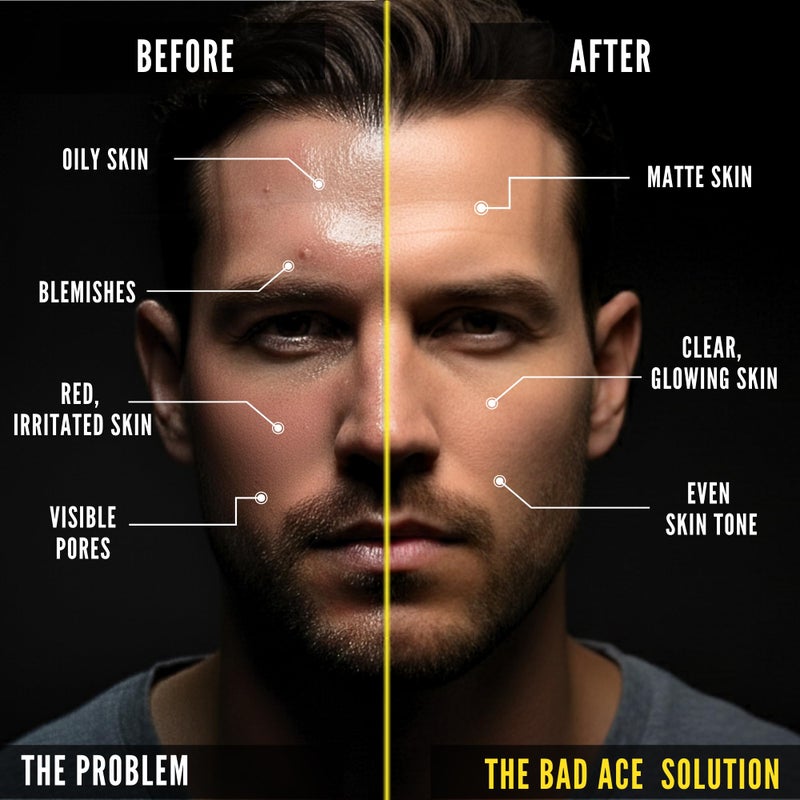 BAD ACE غسول وجه الفحم اليومي للرجال من باد إيس مع مقشرات، غسول وجه كوري مقشر وغسول للوجه للرجال، للعناية بالبشرة العميقة، منظف وجه للرجال للبشرة العادية إلى الدهنية، قمة المطر، 4 أونصات - Image 4