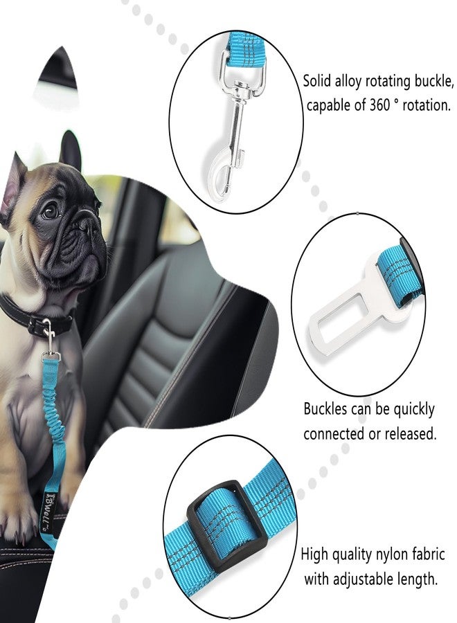 IBWell Dog Seat Belt for Car with Elastic Bungee Leash, Car Leash for Dogs, Dog Car Seat Belt for Dogs-IPCS (Light Blue) - Image 3