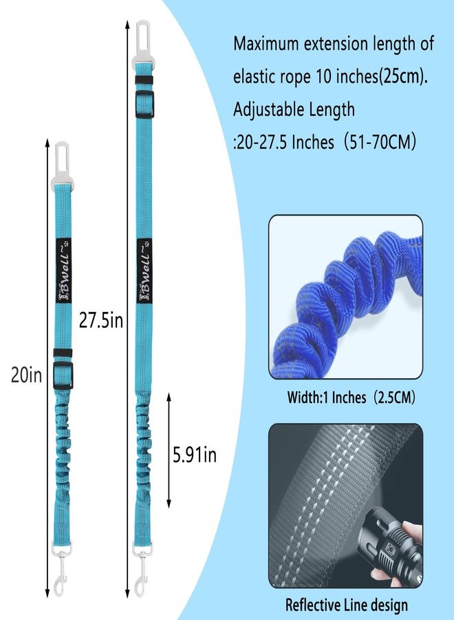 IBWell Dog Seat Belt for Car with Elastic Bungee Leash, Car Leash for Dogs, Dog Car Seat Belt for Dogs-IPCS (Light Blue) - Image 2