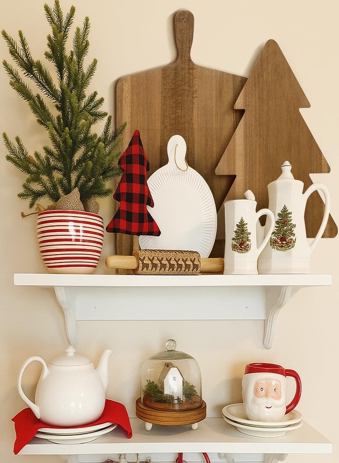 Vesici 2 Pcs Christmas Cutting Board Acacia Christmas Tree Charcuterie Board Xmas Kitchen Decoration Platter Dessert Fruit Tray for Kitchen Cutting Farmhouse Table Gifts - Image 5