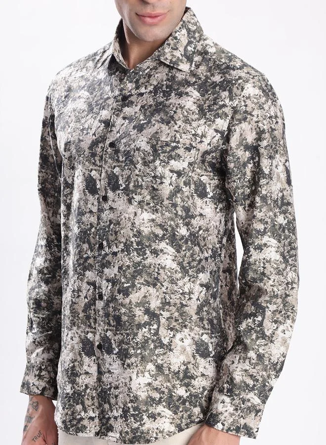 Styli Men All Over Print Slim Fit Shirt By Bene Kleed