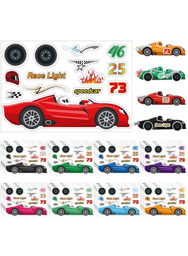 Geyee 36 Sheets Car Stickers for Your Kids Make Your Own Stickers Car Themed Birthday Party Decor Racing Gifts Party Favor Supply Reward Educational Toy Art Craft(Race Car) - Image 1