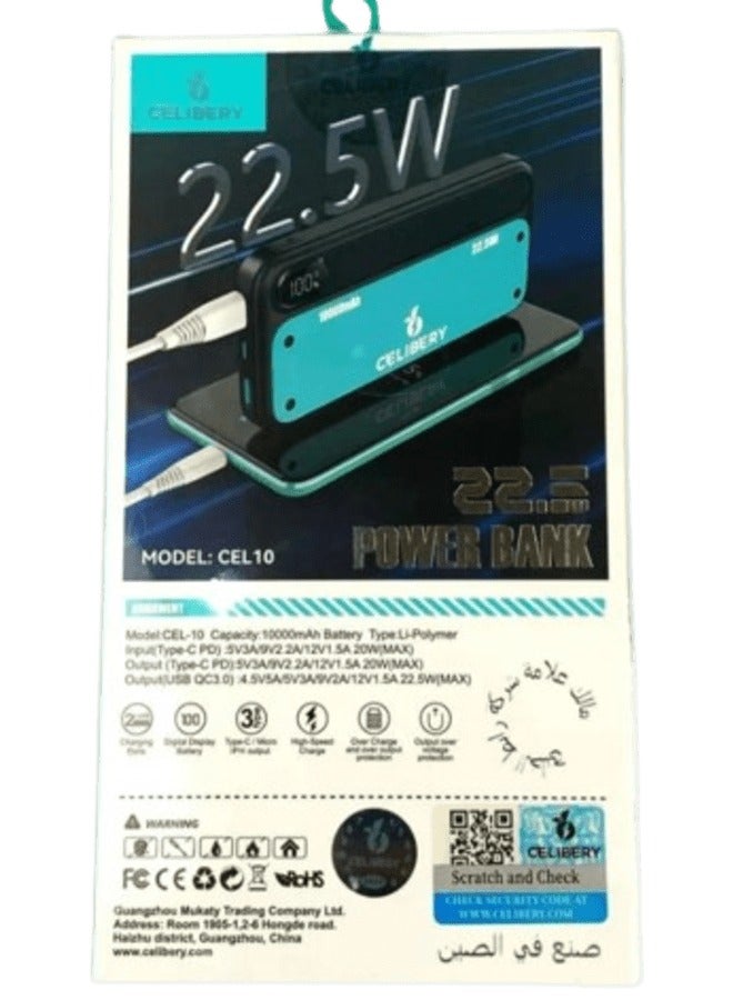 CELIBERY 20000 mAh Basix Plus Power Delivery Power Bank 22.5W PD & QC 3.0 with Lightning Input - Image 3