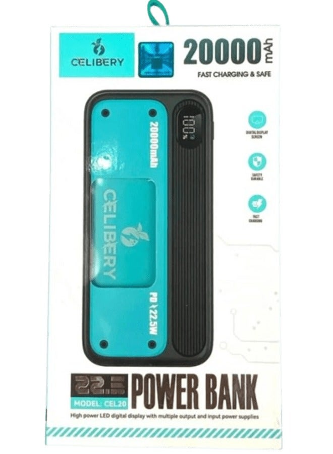 CELIBERY 20000 mAh Basix Plus Power Delivery Power Bank 22.5W PD & QC 3.0 with Lightning Input - Image 2