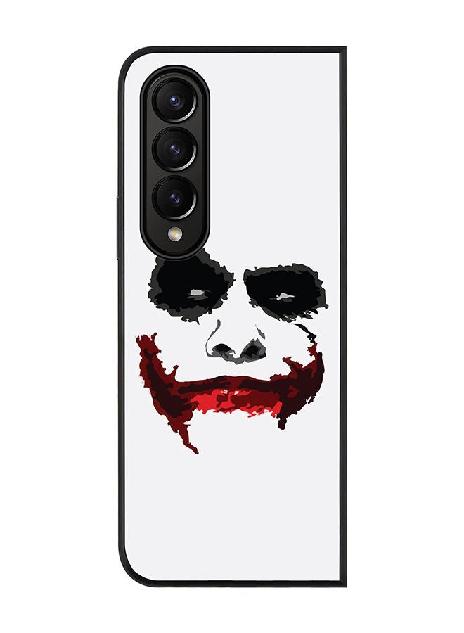 Stylizedd Rugged Black edge case for Samsung Galaxy Z Fold4 Slim fit Soft Case Flexible Rubber Edges Anti Drop TPU Gel Thin Cover - Joker Grin - Image 1