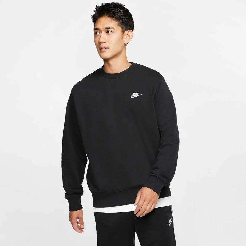 Nike Black Men's Sportswear Club French Terry Sweatshirt for Men | Best Price UAE