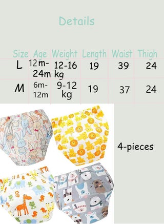 4 جهاز كمبيوتر شخصى حجم م سراويل تدريب على استخدام النونية، ملابس داخلية جيدة التهوية، ملابس داخلية لتدريب الاطفال الصغار من عمر 0-3 سنوات للأولاد والبنات، سراويل تدريب قطنية قوية الامتصاص - view 2