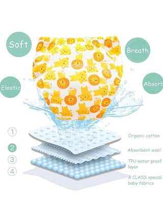 4 جهاز كمبيوتر شخصى حجم م سراويل تدريب على استخدام النونية، ملابس داخلية جيدة التهوية، ملابس داخلية لتدريب الاطفال الصغار من عمر 0-3 سنوات للأولاد والبنات، سراويل تدريب قطنية قوية الامتصاص - view 5