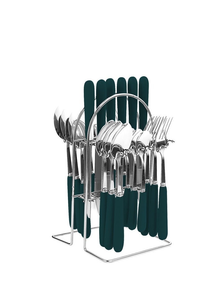KUYING Stainless Steel Tableware Set Of 24 Pieces Western Knife Fork Spoon Set  - Image 1