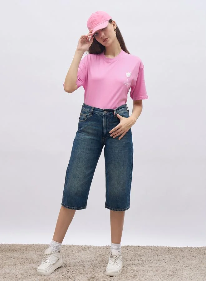 ستايلي Styli Graphic Print Oversized T-Shirt