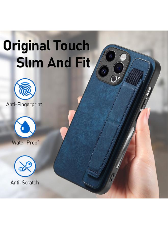 اس-توب جراب خلفي من الجلد لهاتف iPhone 15 Plus مع حامل معصم كلاسيكي - Image 5