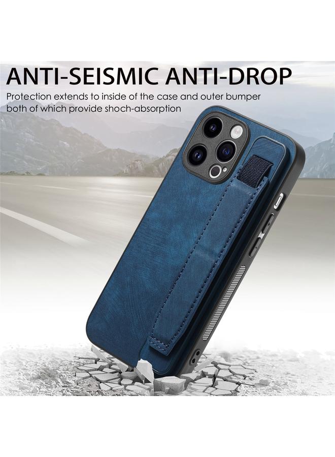 اس-توب جراب خلفي من الجلد لهاتف iPhone 15 Plus مع حامل معصم كلاسيكي - Image 2