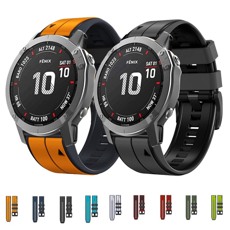 erorex For Garmin Descent Mk2 26Mm Silicone Sports Two-Color Watch Band(Red+Black) - Image 3